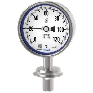 Termômetro acionado por gás para aplicações sanitárias